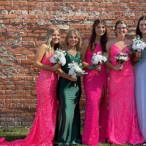 PRIMVERA coral pink sequins dress size 0